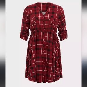 Torrid Mini Challis Button-Front Shirt Dress